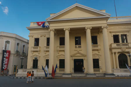 Santa Clara, Cuba, January 5, 2017: Cultural center Juan Marinello, Casa de la Cultura Juan Marinello in Palacio Municipalのeditorial素材