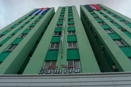 Santa Clara, Cuba, January 5, 2017: Hotel Santa Clara view from outdoors, antique cinema clory and now named Camilo Cienfuegosのeditorial素材