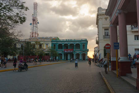 Santa Clara, Cuba, January 5, 2017: General street view around the central park. General travel imageryのeditorial素材