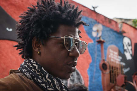 La Havana, Cuba, January 08, 2017: cuban man on street in La Havanaのeditorial素材