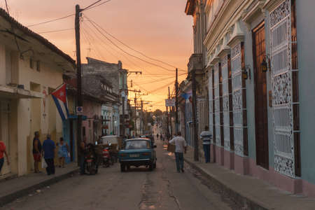 Santa Clara, Cuba, January 5, 2017: General street view around the central park. General travel imageryのeditorial素材