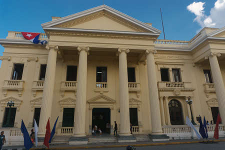 Santa Clara, Cuba, January 5, 2017: Cultural center Juan Marinello, Casa de la Cultura Juan Marinello in Palacio Municipalのeditorial素材