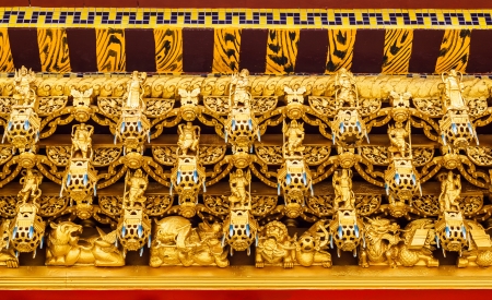 ceiling of chinese temple,thailandの写真素材