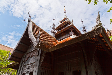 The Lanna Style Tetrahedron Vihara, Chedi Luang Temple, Chiang Mai Province, Thailand
