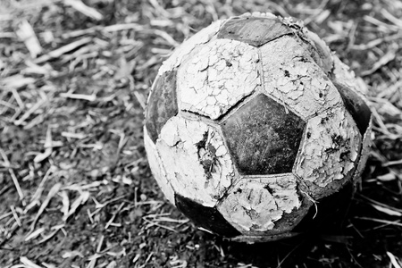 The left old ball on the groundの写真素材