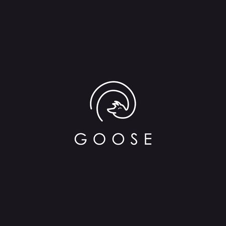outline goose with modern style and simple line art or one line logo design inspirationのイラスト素材
