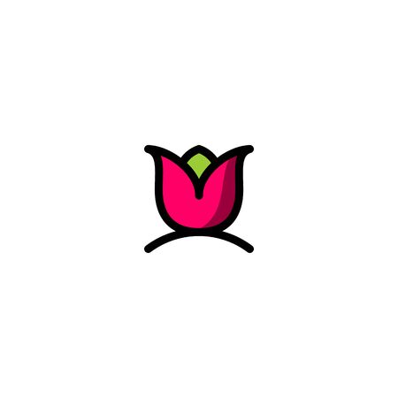 modern tulips simple logo icon for company or cosmetics beauty brand and salon logo templateのイラスト素材