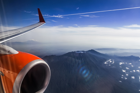 A mountain viewed from a height.の写真素材