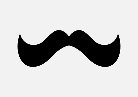 Mustache icon silhouette grunge texture. Vector black sticker.のイラスト素材