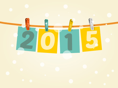Paper 2015 New Year Hangのイラスト素材