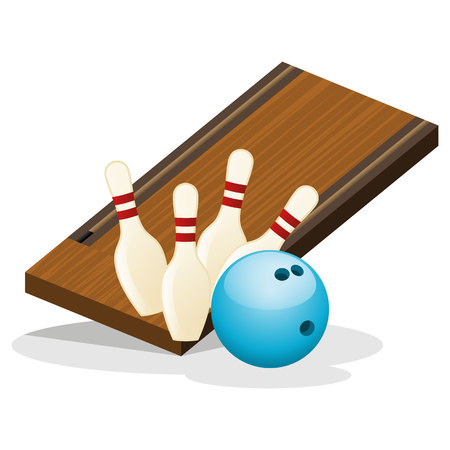 Bowling Arena and Ball Vector Illustrationのイラスト素材