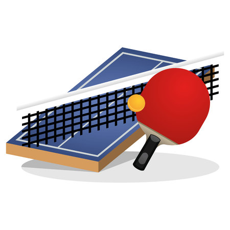 Table Tennis Field and Ball Vector Illustrationのイラスト素材