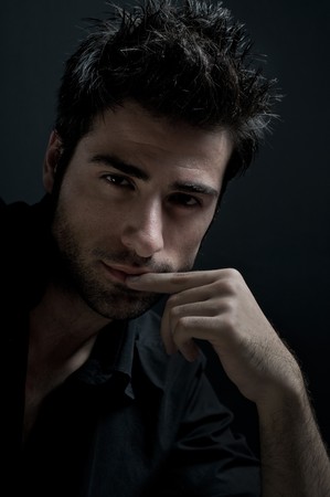 Fashion latin man looking at camera with confidenceの写真素材