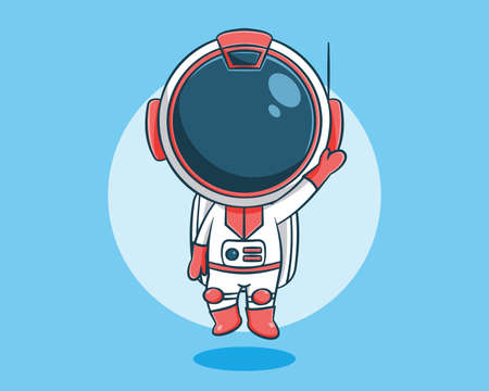 Cute astronaut cartoon illustrationのイラスト素材
