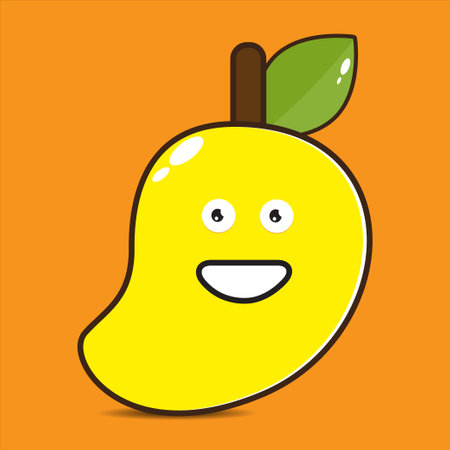 mango fruit mascot illustration vectorのイラスト素材
