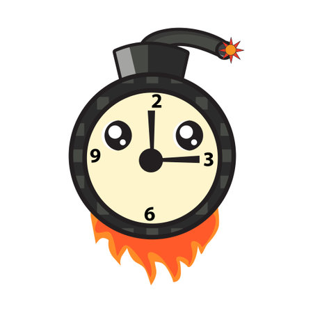 time bomb masckot illustration, bomb vector illustration eps 10のイラスト素材