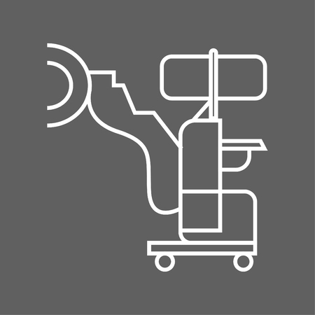 Medical robot icon, robot-assisted surgery - medical devices vector linear icon whiteのイラスト素材