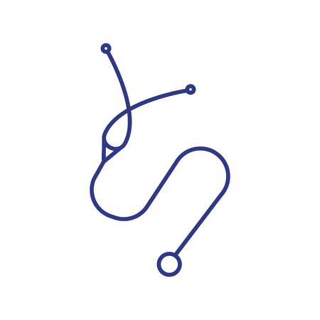Stethoscope icon - Medical icon - line art vector icon blueのイラスト素材