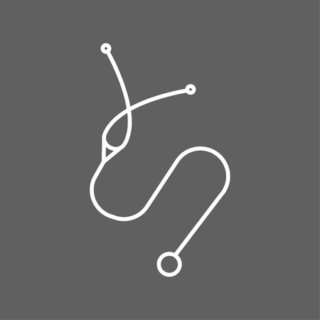 Stethoscope icon - Medical icon - line art vector icon whiteのイラスト素材