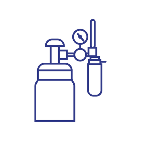 Medical devices - line art vector blueのイラスト素材