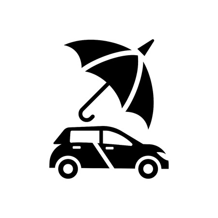 Car Protection - auto insurance icon vector blackのイラスト素材