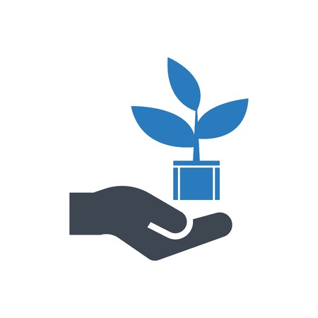 Growth concept glyph style vector icon blueのイラスト素材