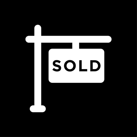 Sold sign icon vector whiteのイラスト素材