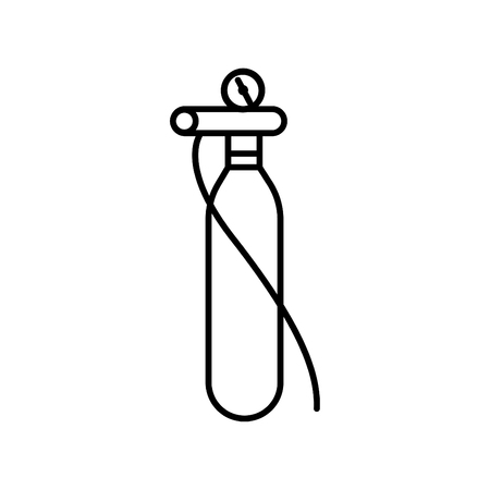Oxygen cylinder icon vector blackのイラスト素材