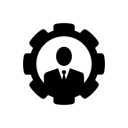 Setting sign with man icon - vector blackのイラスト素材