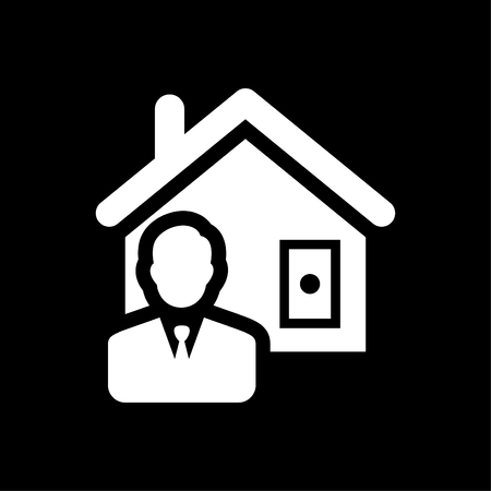 House agent icon vector whiteのイラスト素材