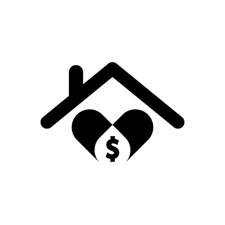 Real estate price icon vector blackのイラスト素材