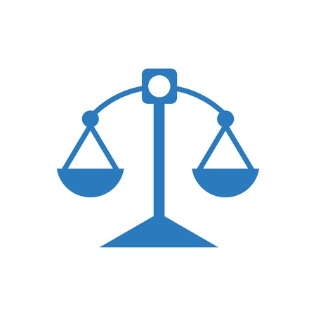 Justice scale icon blue - on white backgroundのイラスト素材