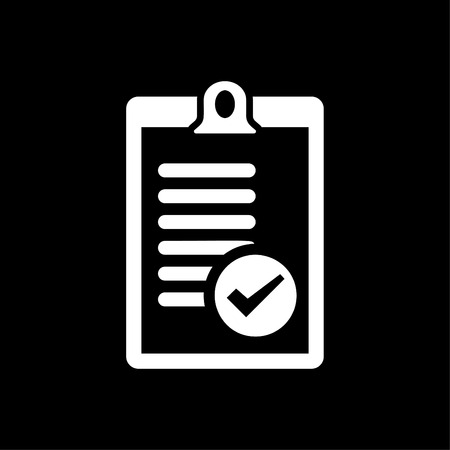 Check list icon vector whiteのイラスト素材