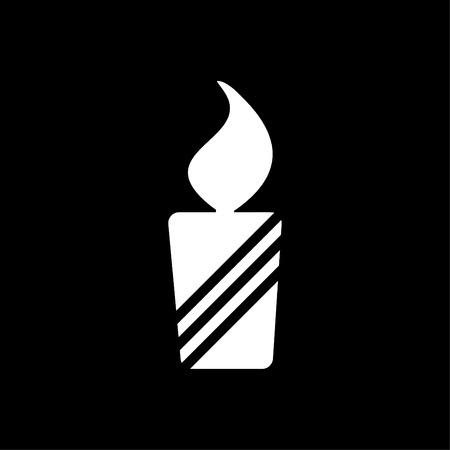 Candle icon vector whiteのイラスト素材