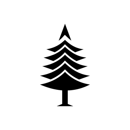 Christmas trees icon, vector simple design - vector blackのイラスト素材