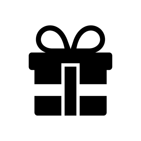 Gift box icon vector blackのイラスト素材