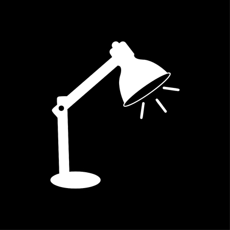 Office table lamp icon vector whiteのイラスト素材