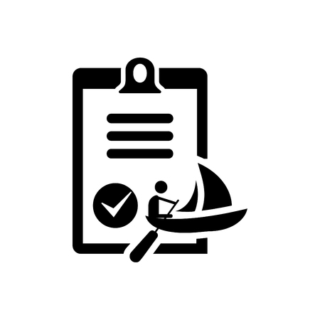 Boat insurance icon vector - Auto identity Document icon blackのイラスト素材