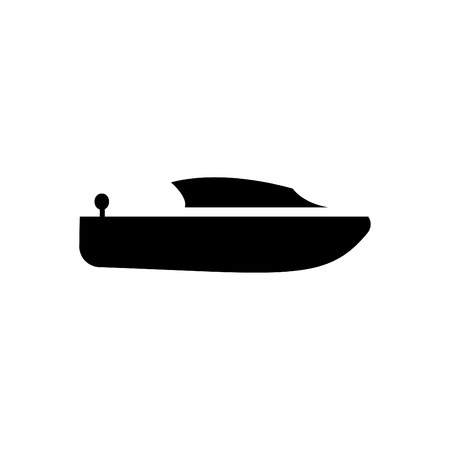 Boat Icon Vector Blackのイラスト素材