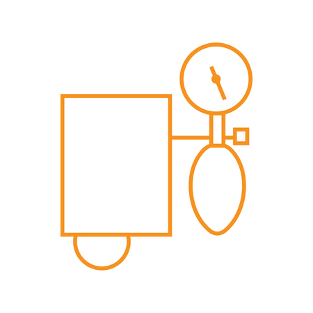 Tonometer line icon, medicine, and healthcare, Blood Pressure sign vector orangeのイラスト素材