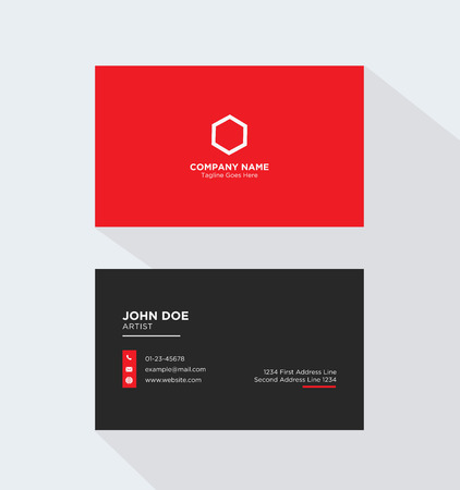 Clean Black and Red Business Cardのイラスト素材