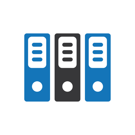 Office folders with papers and documents Blueのイラスト素材