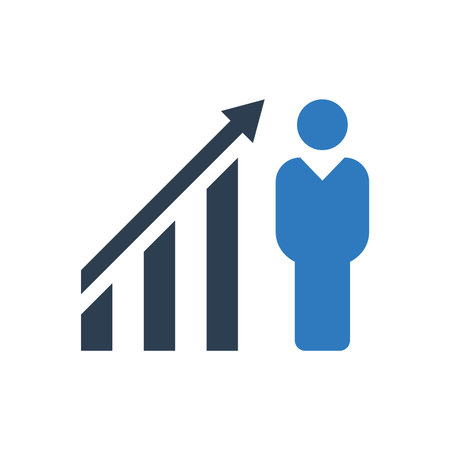 Businessman financial growth icon blueのイラスト素材
