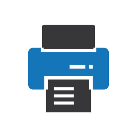 Office Printer icon vector blue