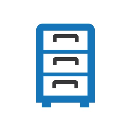Office cabinet drawer furniture vector blueのイラスト素材