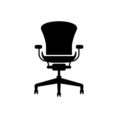 Office Chair Icon Vector Blackのイラスト素材