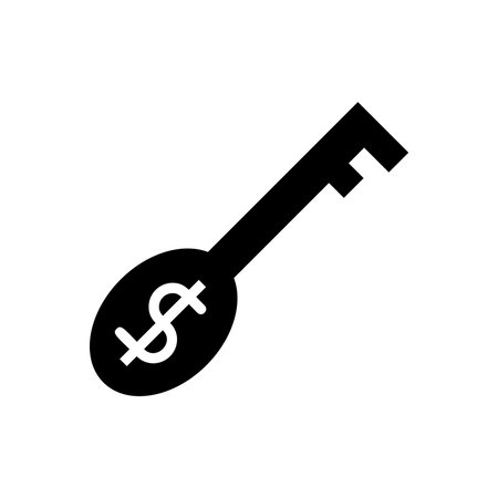 Dollar key icon vector blackのイラスト素材