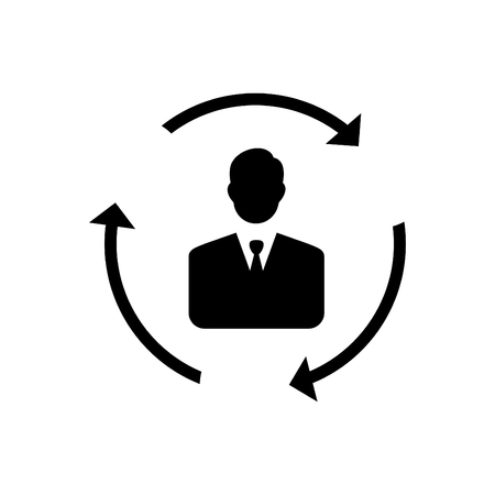 Businessman with a circle icon vector blackのイラスト素材
