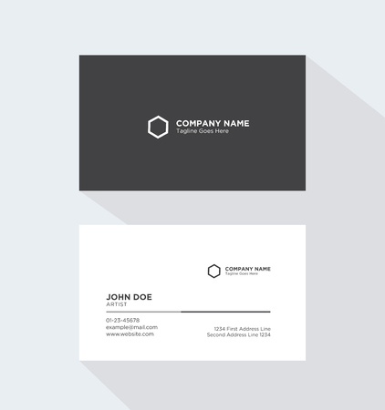 Simple  Black and White Business Cardのイラスト素材