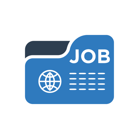Job file document icon vector blueのイラスト素材